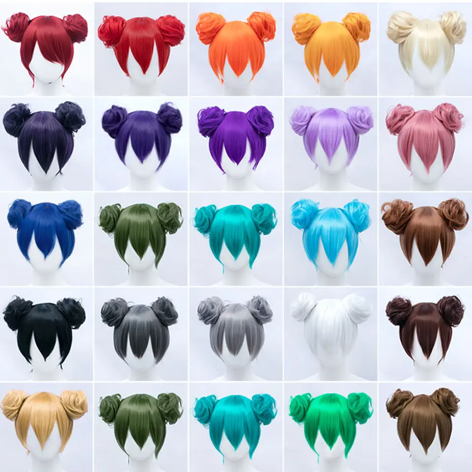 LUPU Women's Synthetic Fake Hair Bun Cosplay Chignon Red Purple Pink Brown Green White Claw In Hairpieces for Costume