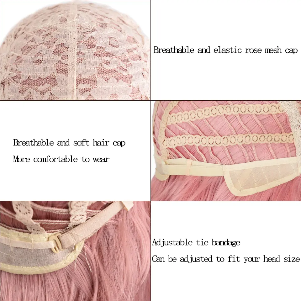 14 Inch Curly Bob Wig Synthetic Breathable Cap Adjustable Comfort Fit Hairpiece For Women - Basic Style Music Festival
