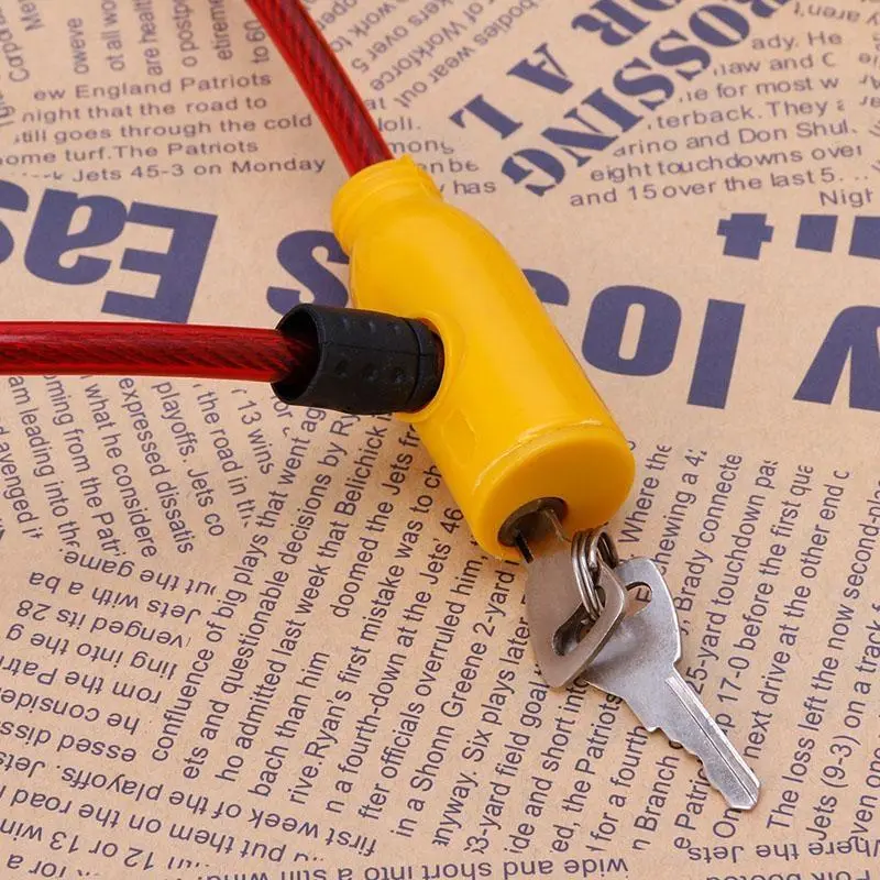 8x640MM Cycling Cable Anti-Theft Bike Scooter Safety Lock With 2 Keys