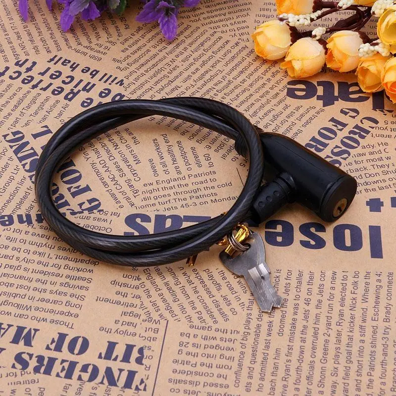 8x640MM Cycling Cable Anti-Theft Bike Scooter Safety Lock With 2 Keys