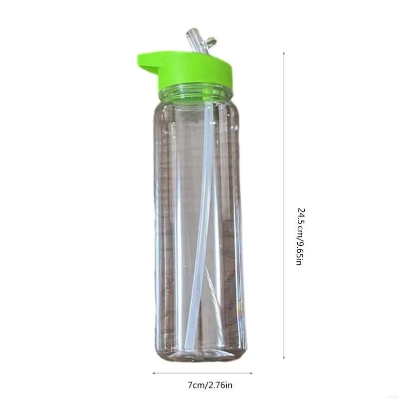 Clear Plastic Water Bottles with Straw LeakProof Sports Water Bottles 700ml