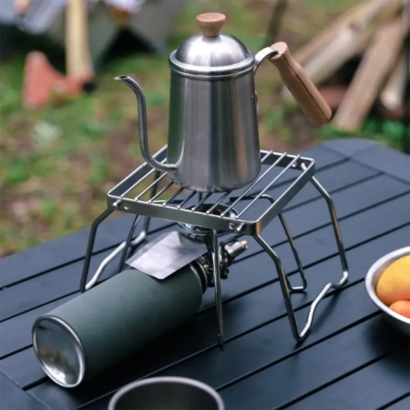 Stainless Steel Camping Stove Grill Rack Portable Camp Cooking Racks Barbecue Grill Table Folding Campfire Grill