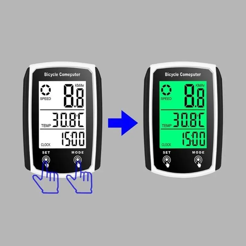 Bike Computer with 19 Functions Waterproof Bicycles Speedometers Odometers Wire Cycling Computer Automatic Start/Stops