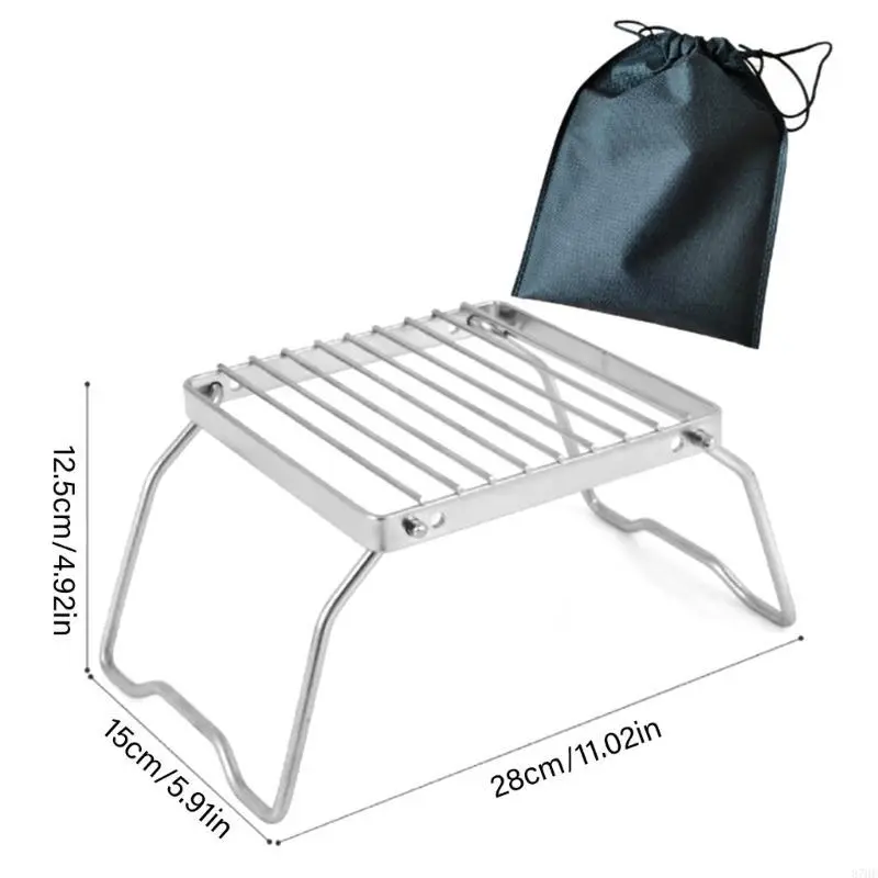 Stainless Steel Camping Stove Grill Rack Portable Camp Cooking Racks Barbecue Grill Table Folding Campfire Grill