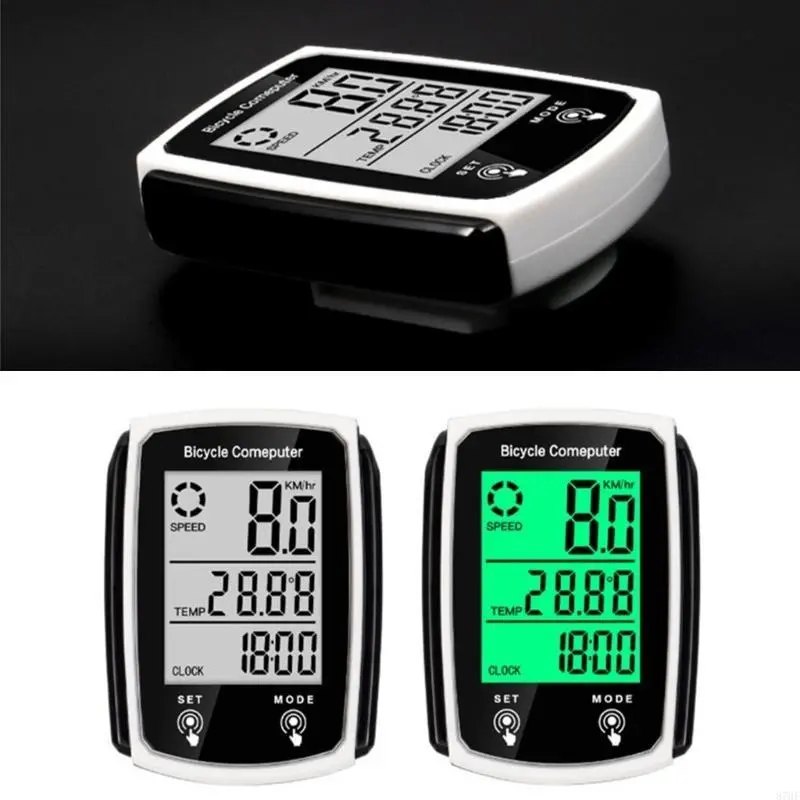Bike Computer with 19 Functions Waterproof Bicycles Speedometers Odometers Wire Cycling Computer Automatic Start/Stops