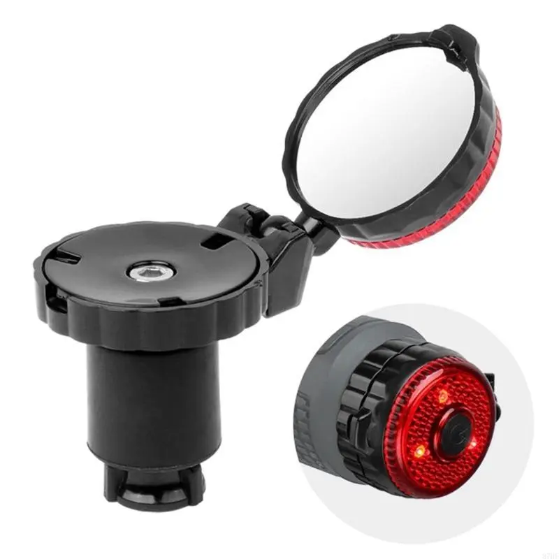 Foldable Mounting Sleeve Handlebar End Wheel Mirror 360 Degrees Rotatable Universal Bicycles Mirror for Mountain Bike