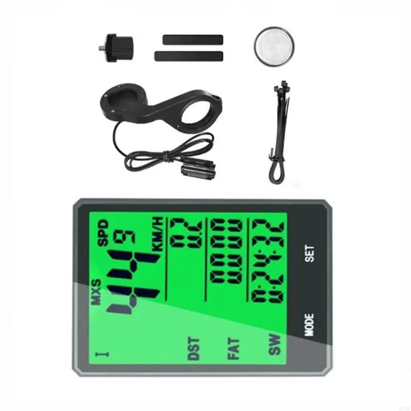 Cycling Speedometer Accurate Data Recording Water Resistant Big Screen Odometers