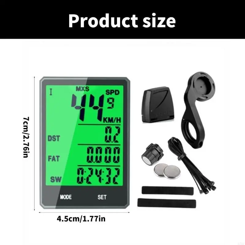 Cycling Speedometer Accurate Data Recording Water Resistant Big Screen Odometers