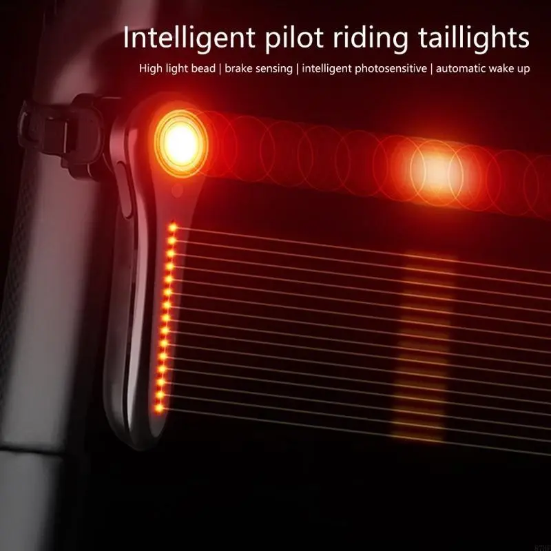 Brake Sensing Bicycles Cycling Lamp Safe Warning Light Night Rear Tail Light