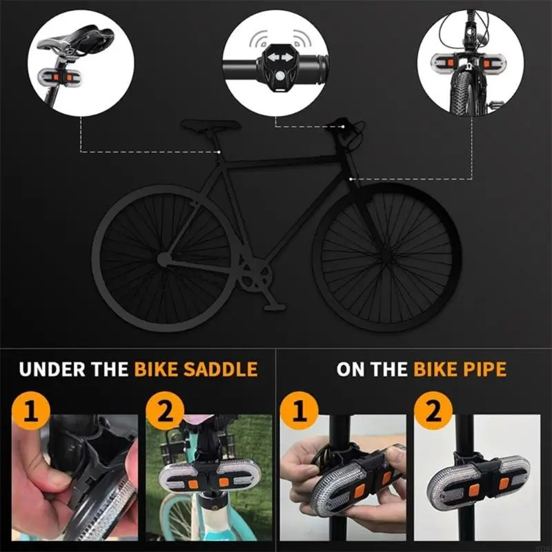 Cycling Safety Tail Light High Brightness LED Turn Signals Rechargeable Light