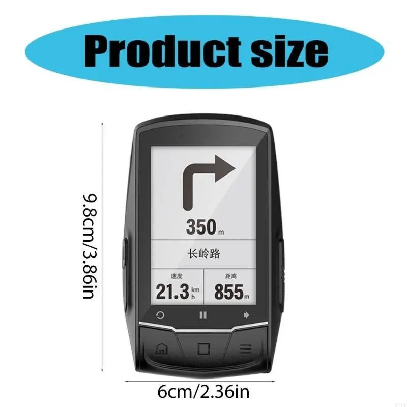 LCD Cycling Computer with Route Navigation, Bicycles Speedometer with Backlight
