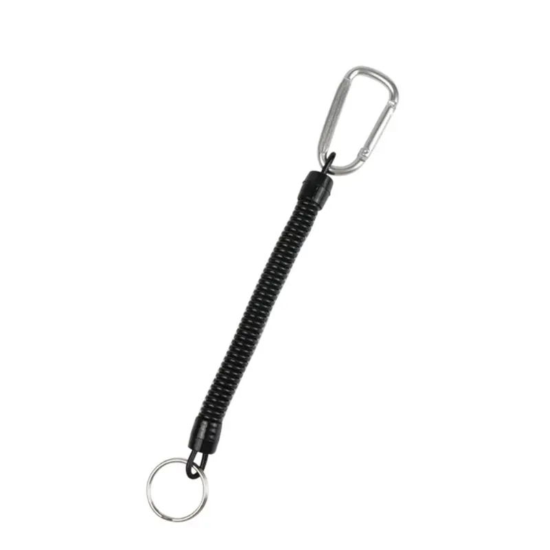 5Pcs Coiled Fishing Lanyards with Carabiner Safety Fishing Tool Rope Coiled Tethers for Fishing Hunting Hikings Boatings