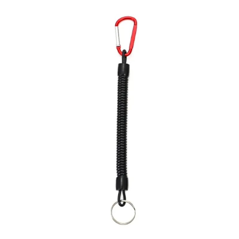 5Pcs Coiled Fishing Lanyards with Carabiner Safety Fishing Tool Rope Coiled Tethers for Fishing Hunting Hikings Boatings