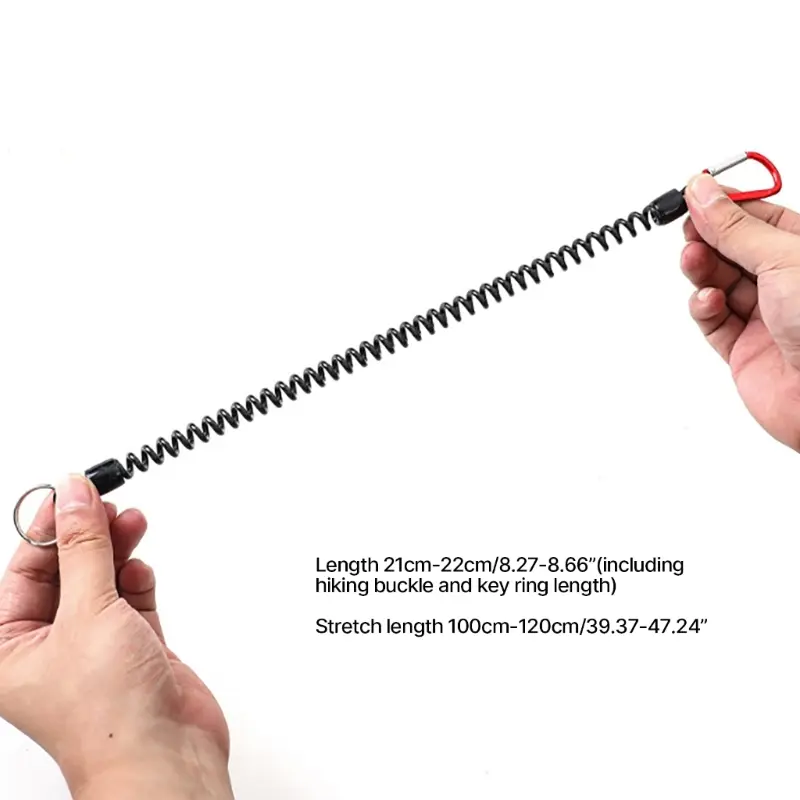 5Pcs Coiled Fishing Lanyards with Carabiner Safety Fishing Tool Rope Coiled Tethers for Fishing Hunting Hikings Boatings