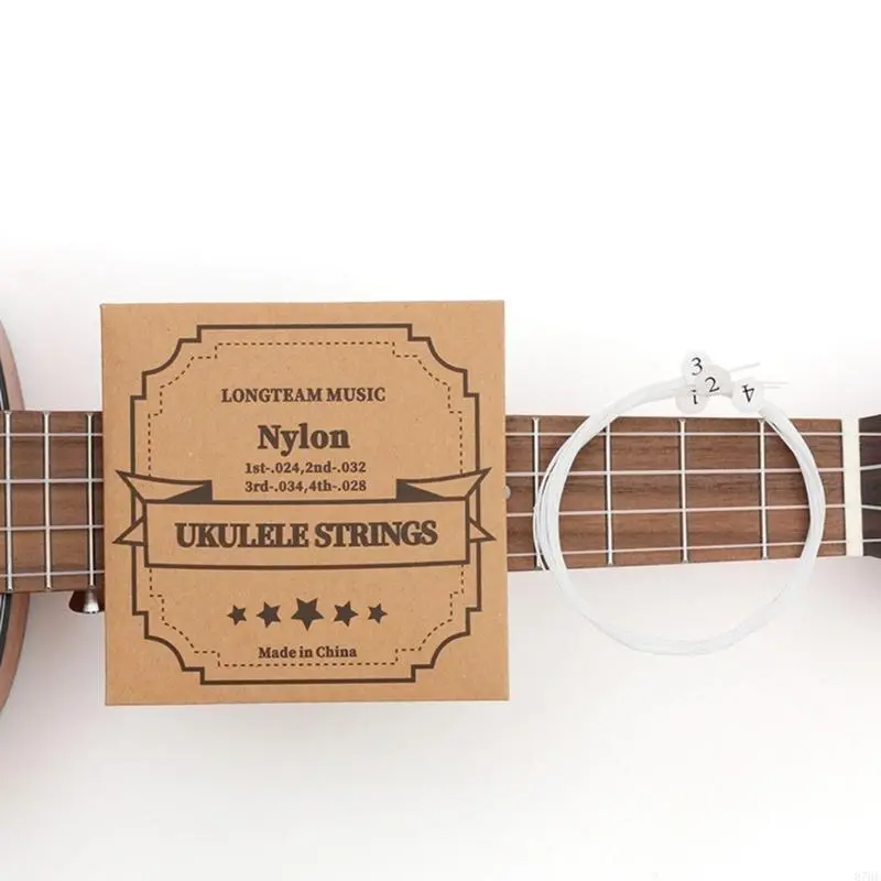 4 Pieces Ukulele Guitar Strings Set Nylon Strings for 21/23/26 Inch Ukulele Universal Ukulele Accessories Replacement