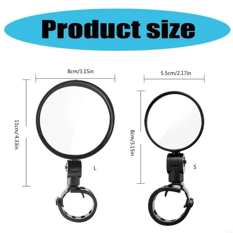 Bicycles Mirror Handlebar Rearview Mirror 360 Degree Adjustable Handlebar Mirror