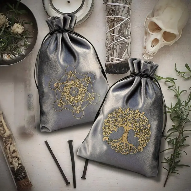 Tarot Oracles Card Storage Bag Jewelry Dices Pouches Drawstrings Bag Divinations Accessory for Tarot Enthusiast