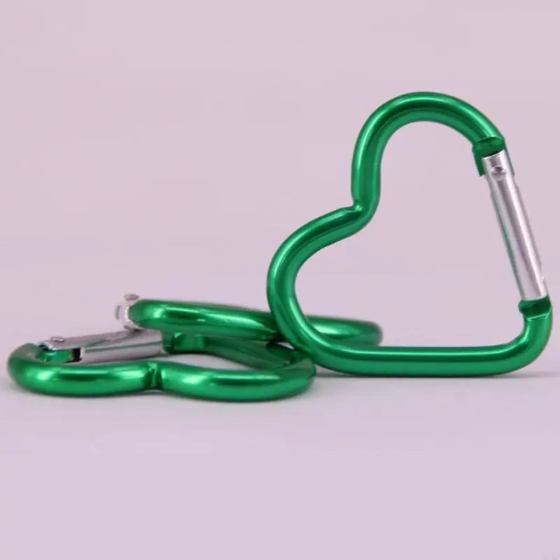 Heart Hooks Carabiner Hook Clip Key Holder Aluminum Alloy Keychain Clips for Outdoor Traveling Walking