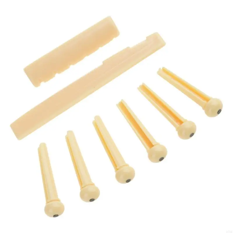 6 Strings Guitar Bridge Pins, Saddle Nut Acoustic Tailpiece Plastic Guitar Accessories for 6 String Replacements
