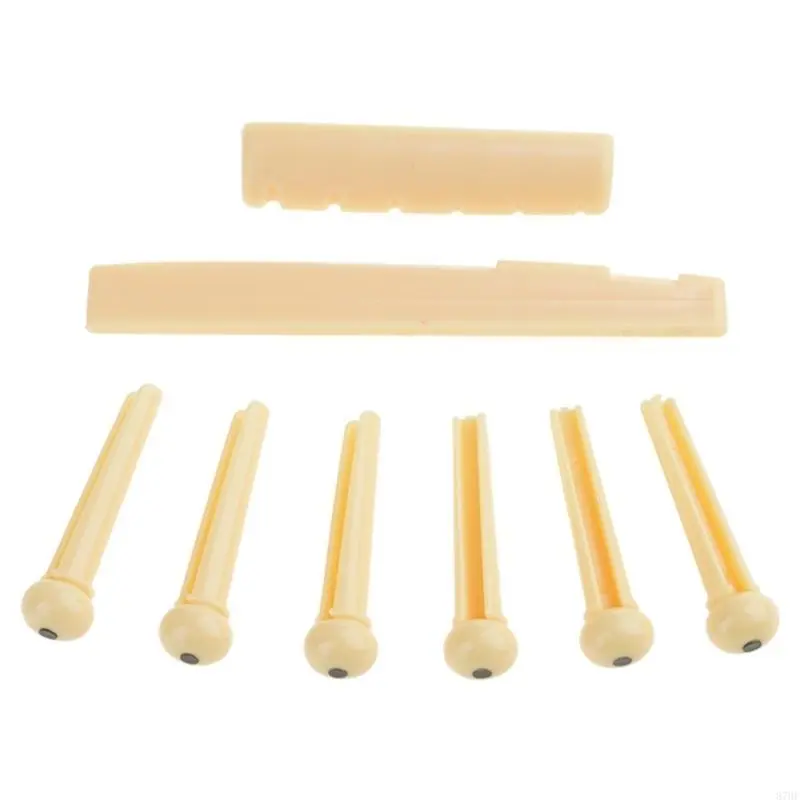 6 Strings Guitar Bridge Pins, Saddle Nut Acoustic Tailpiece Plastic Guitar Accessories for 6 String Replacements