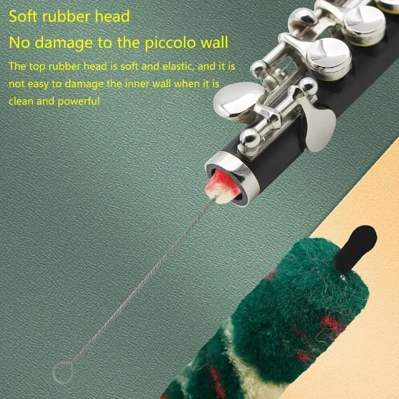 Swab Cleaning Brushes for Piccolo Flute Portable Cleaner Cleaning Part