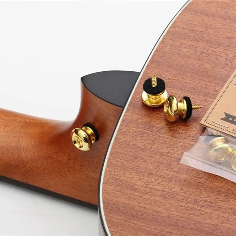 2Pcs Guitar Strap Lock Guitar Strap Button Metal Strap Lock Flat Mushroom Head