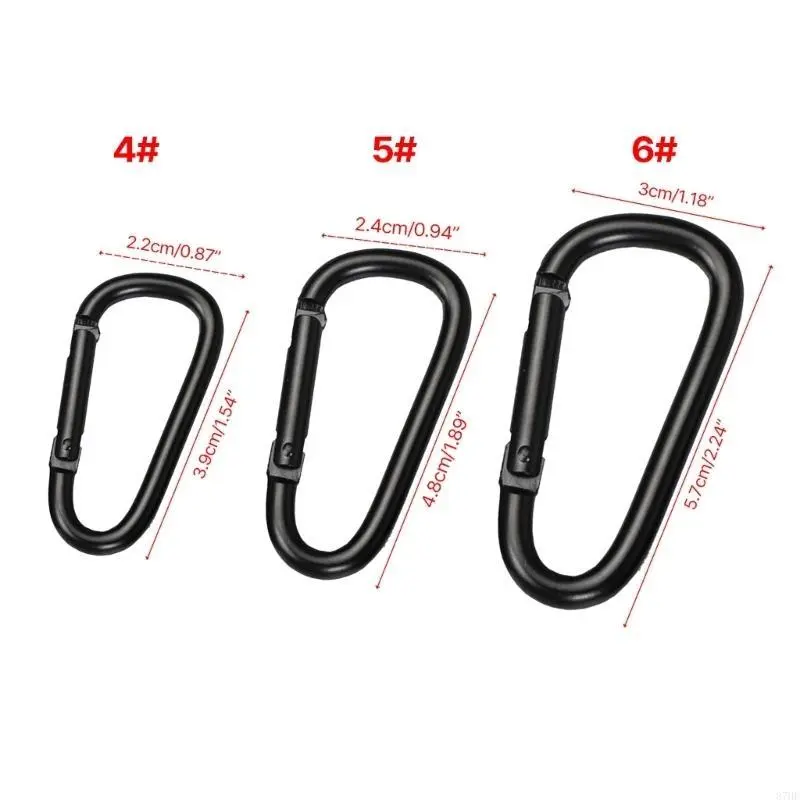 4 Pcs Aluminum Alloy Carabiner Clip Outdoor Hiking Spring Clip Hooks Clasps