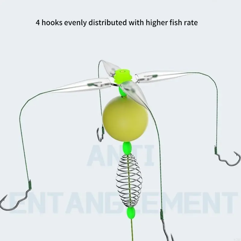 Baits Lure Cage Basket with 4 Hook and Float Trap Cage Float Line Set