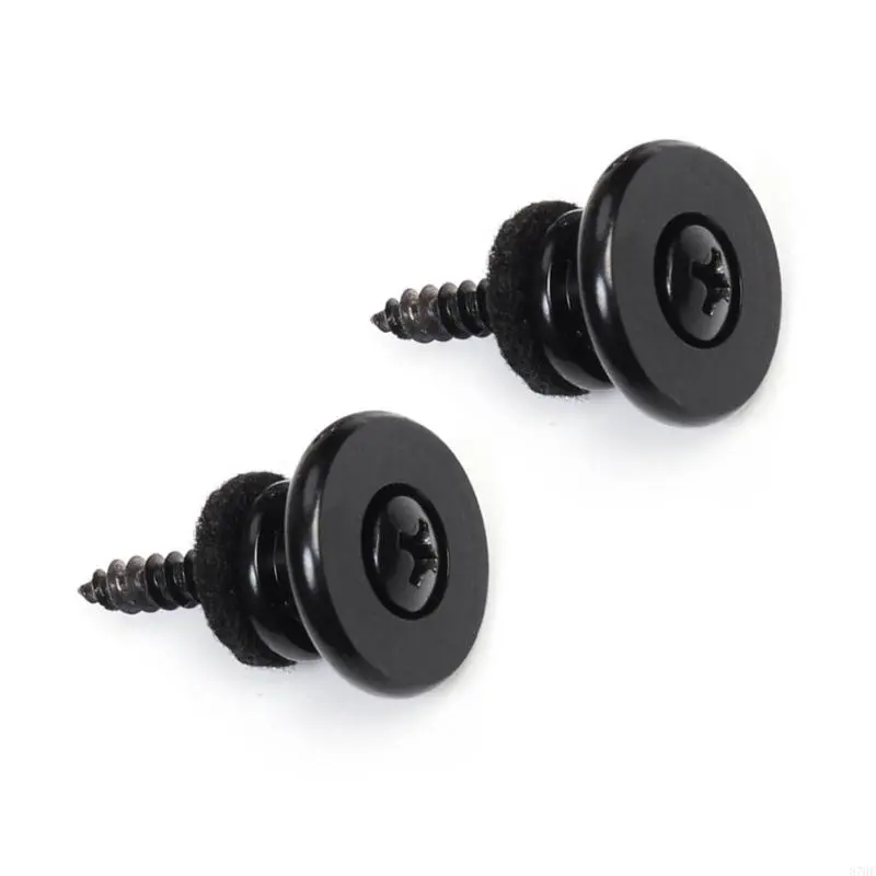 Set of 2 Guitar Strap Locks Antislip Buttons Metal Strap Lock Buttons Guitar Strap Buttons for Electric Guitar and Bass