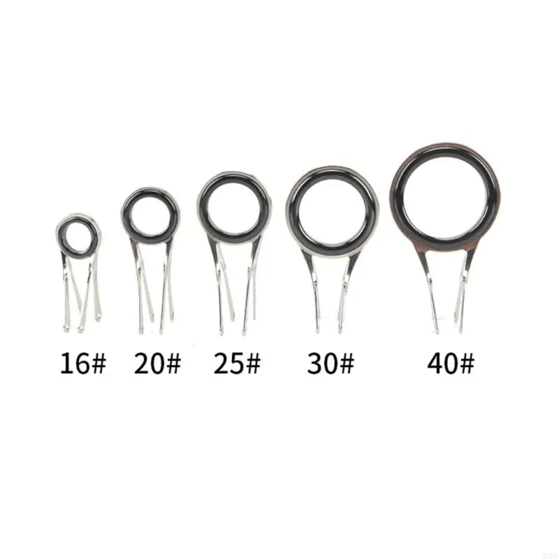 Fishing Rod Tip Guide Folding Wearproof Eye Rings Telescoplc Stainless Steel Guide Rings Fishing Tackle Accessories