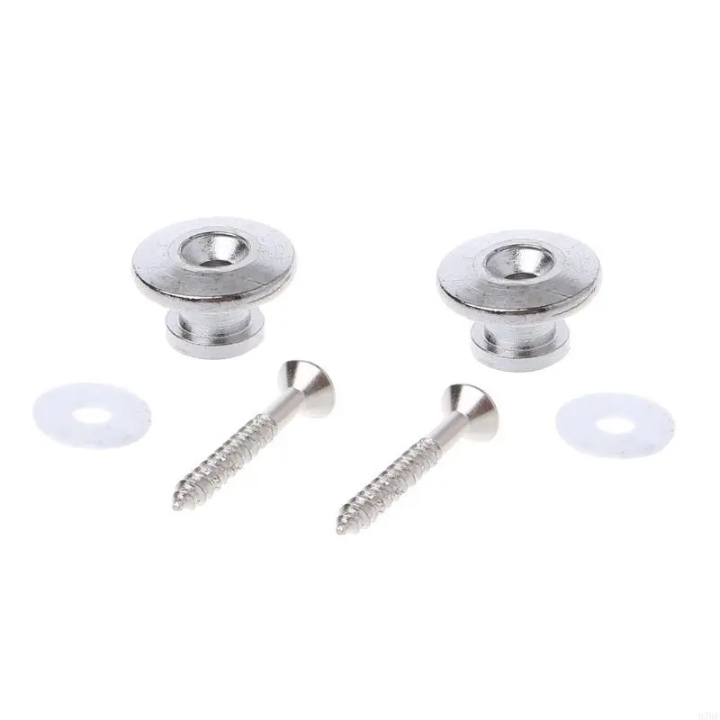 1 Pair Mushroom for Head Electric Guitar Strap Buttons Locks with Mounting Screw