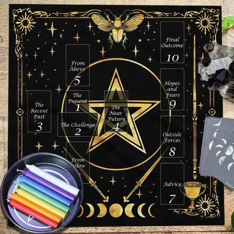 Tarots Cards Tablecloth Tapestry Reading Card Altars Cloth Witchcrafts Supplies
