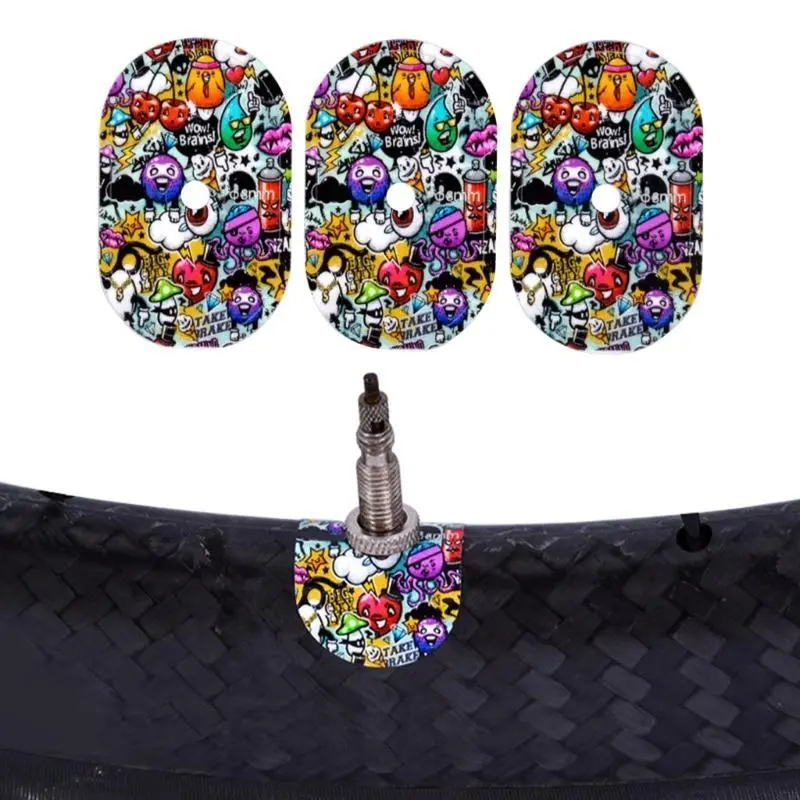 3pcs Tire Sticker Tire Air Nozzle Fixed Sticker Bike Pad Stickers