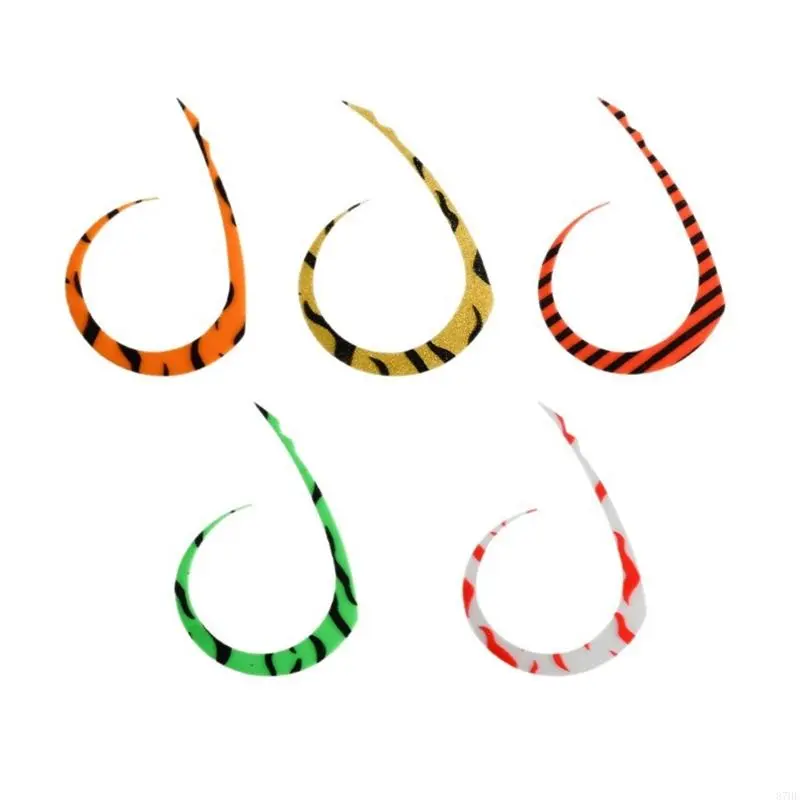 5Pcs Soft Spare Curled Tails Tie Silicone Streamers Jig Lures Octopuses Hook Streamers Replacement Jig Lures Accessories