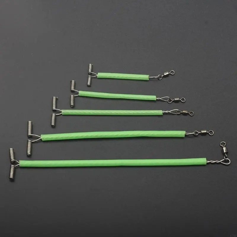 20Pcs Stainless Fishing Lures Wire Leader with & Luminous Glow Beads Fishing Rigs Leaders Fishing Line Tackle