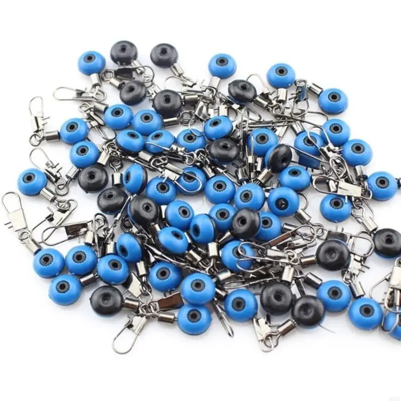 50Pcs Fishing Space Bean Clip Connector Stainless Steel Fishing with Interlock for Rigging Float Positioning