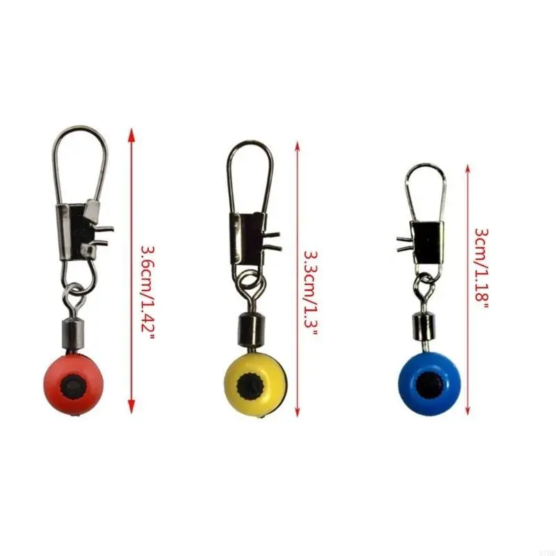 50Pcs Fishing Space Bean Clip Connector Stainless Steel Fishing with Interlock for Rigging Float Positioning