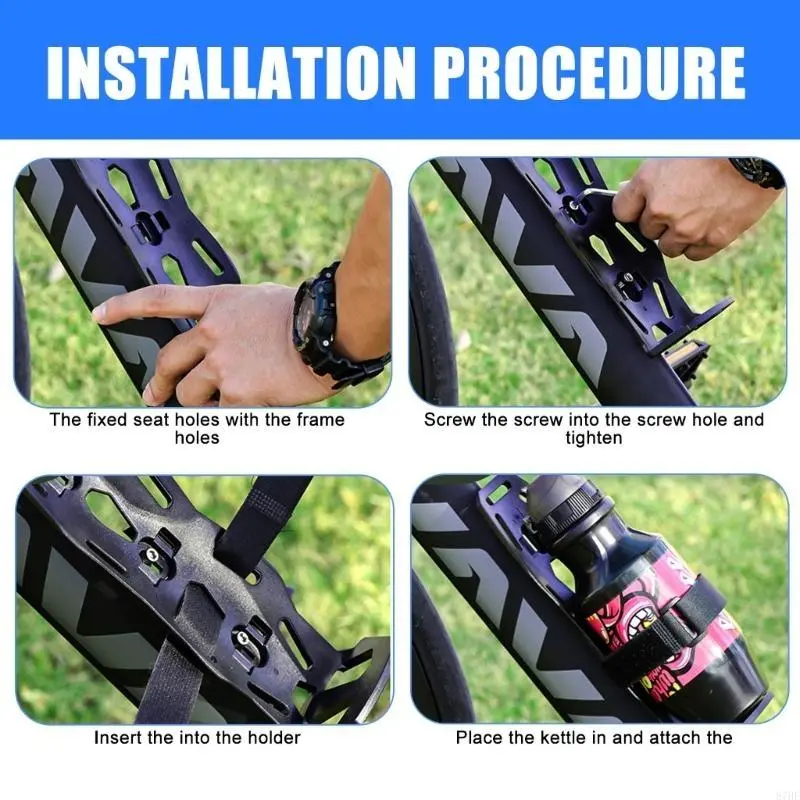 Bicycles Cargo Cage, Bike Front Fork Cage with Fixing Strap, Waterproof Bicycles Fork Mount Cycling Water Bottle Cage