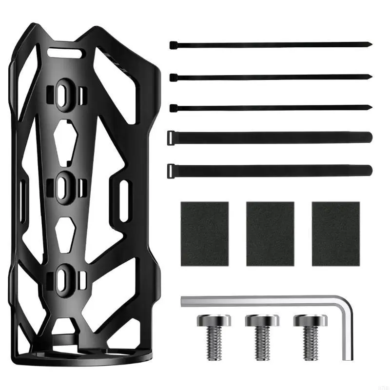 Bicycles Cargo Cage, Bike Front Fork Cage with Fixing Strap, Waterproof Bicycles Fork Mount Cycling Water Bottle Cage