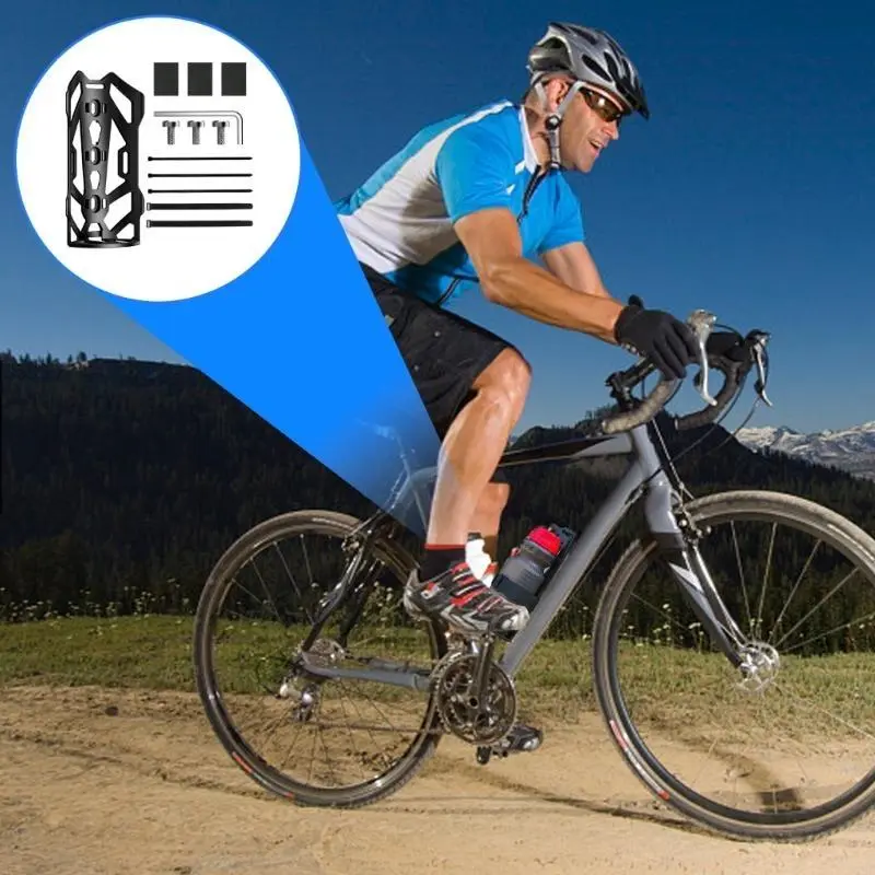 Bicycles Cargo Cage, Bike Front Fork Cage with Fixing Strap, Waterproof Bicycles Fork Mount Cycling Water Bottle Cage