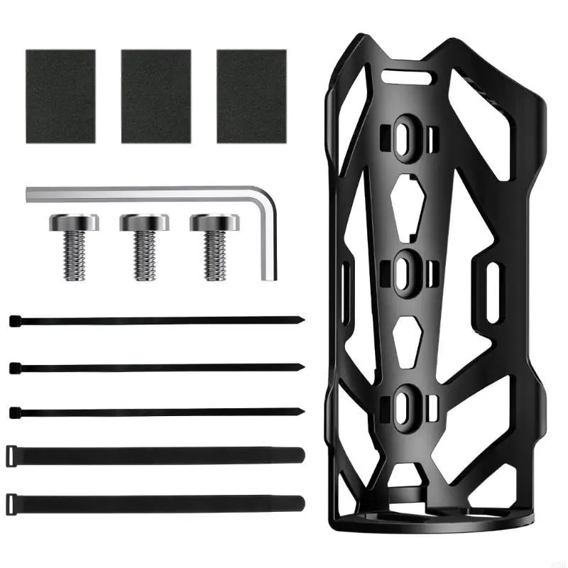 Bicycles Cargo Cage, Bike Front Fork Cage with Fixing Strap, Waterproof Bicycles Fork Mount Cycling Water Bottle Cage