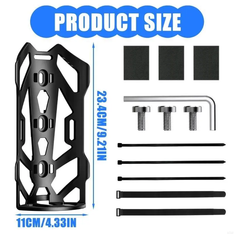 Bicycles Cargo Cage, Bike Front Fork Cage with Fixing Strap, Waterproof Bicycles Fork Mount Cycling Water Bottle Cage