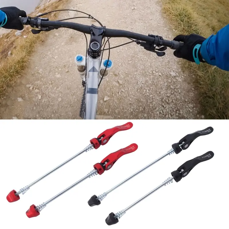 1 Pair Bicycle Hub Quick Release Lever MTB Road Bicycle Steel Skewers Front Wheel 140mm Rear 180mm For Mountain Bike Folding