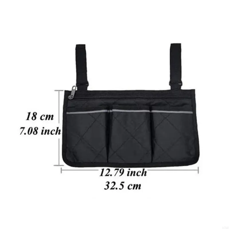 Multifunctional Waterproof Wheelchair Side Storage Bag for Walkers, Rollator, for Butterfly Scooter