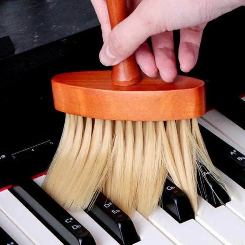 Wooden Handled String Cleaner Handle Tools Guzheng Musical Violin Cleaning Brush