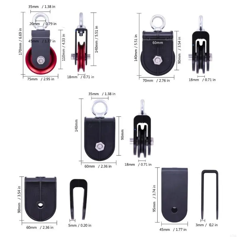 Gym Fitness Pulley Equipment Cable Machine Wearproof Spare Part Gym Pulley Wheel, Round Bearing Pulley Wheel Replacement