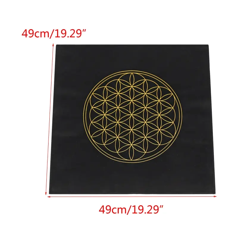 Altar Tarot Cards Tablecloth Constellation Flower of Life Mat Astrology Divination Cloth Board Game Card Pad Flannel Storage Bag