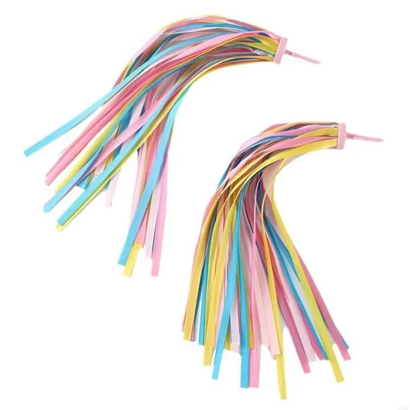 Children Bikes Handlebars Bells with Colorful Streamers Kids Bikes Bells Bicycles Grip Ribbon Cyclings Accessories
