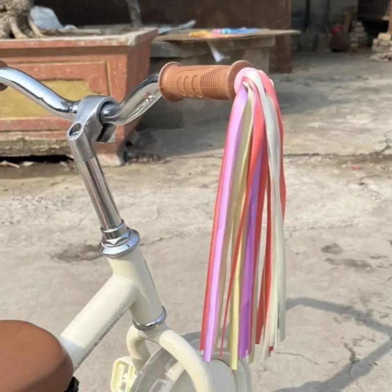 Children Bikes Handlebars Bells with Colorful Streamers Kids Bikes Bells Bicycles Grip Ribbon Cyclings Accessories