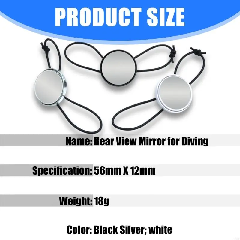 Quickly Release Adjustable Diving Rearview Mirror Featuring Lanyard Rope for Professional Diver